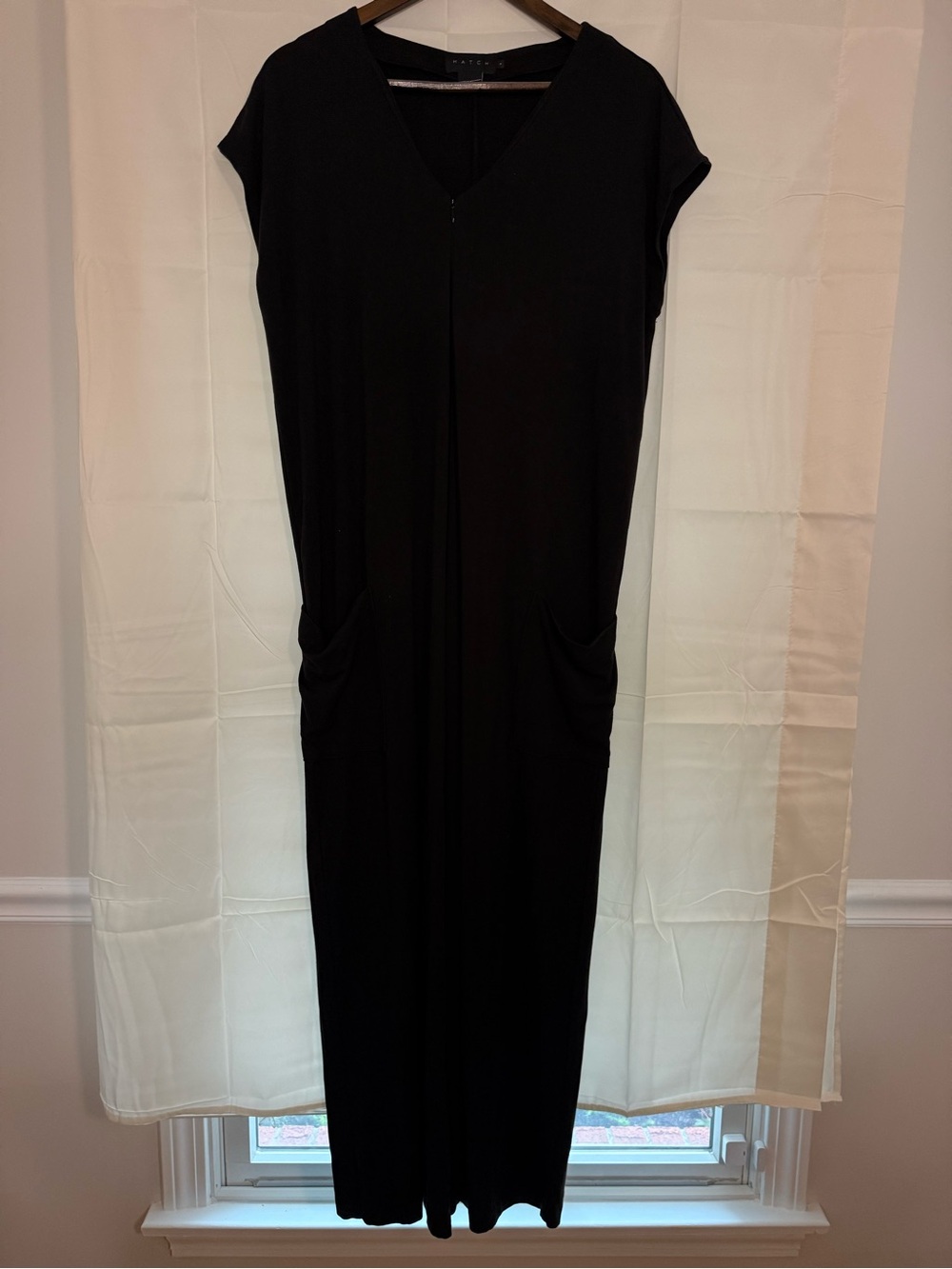 Hatch Maternity Black V-Neck Pocket Jumpsuit